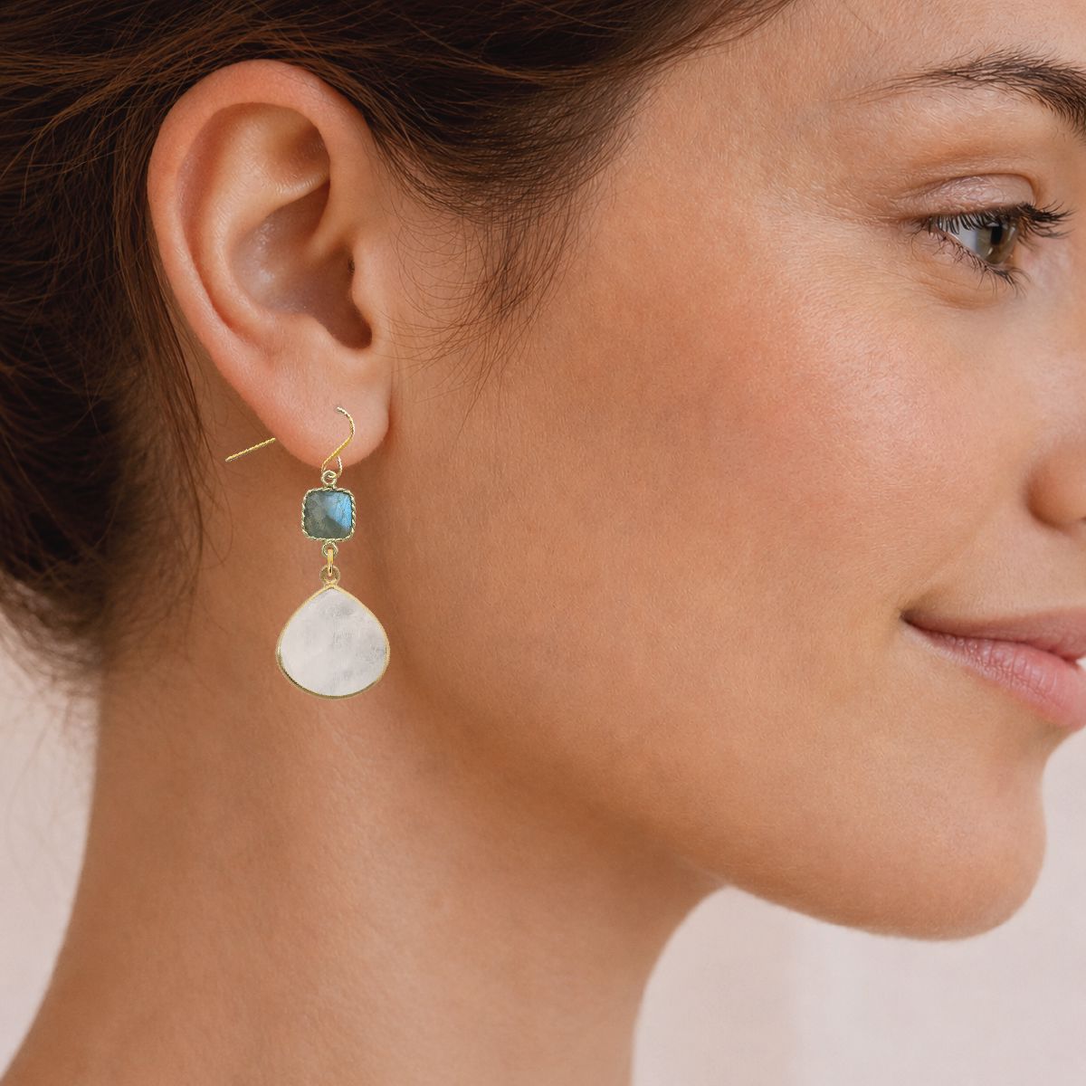 Labradorite and Moonstone Earrings Robyn Canady 