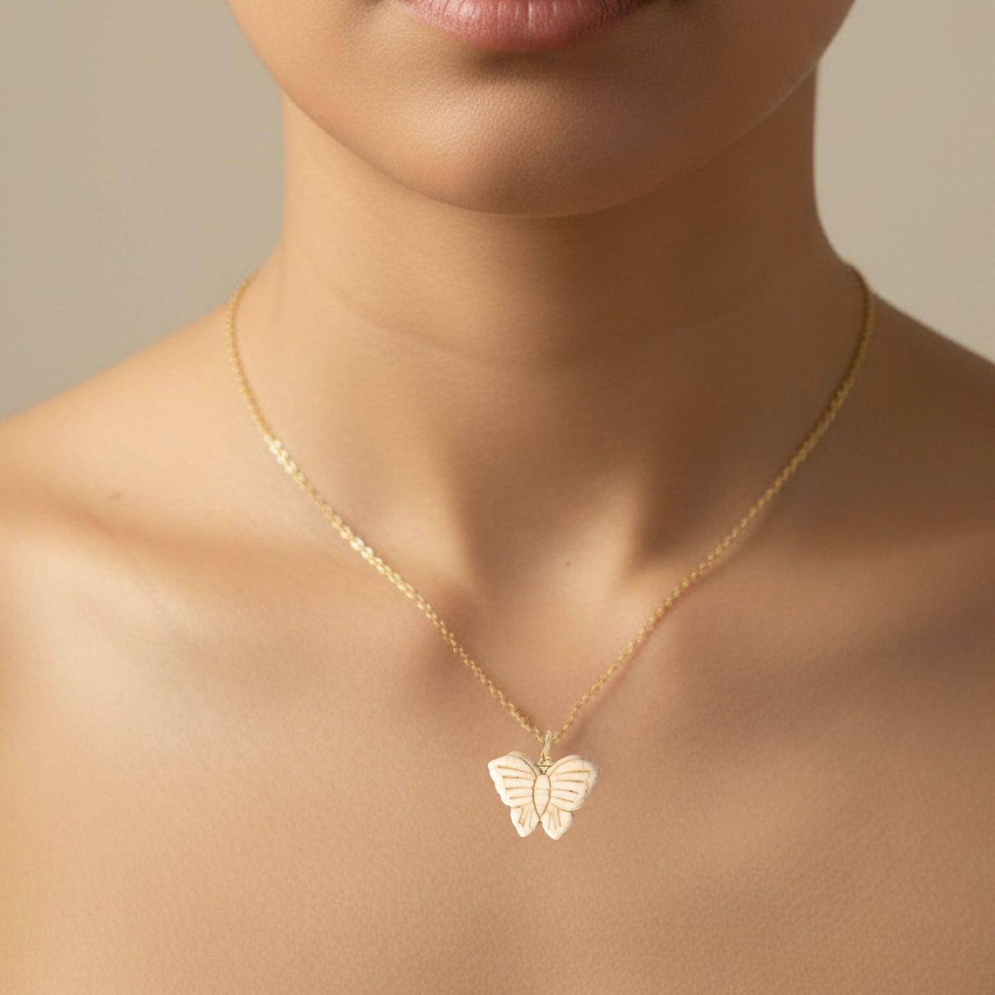 Ivory Crack Turquoise Butterfly Necklace Robyn Canady 