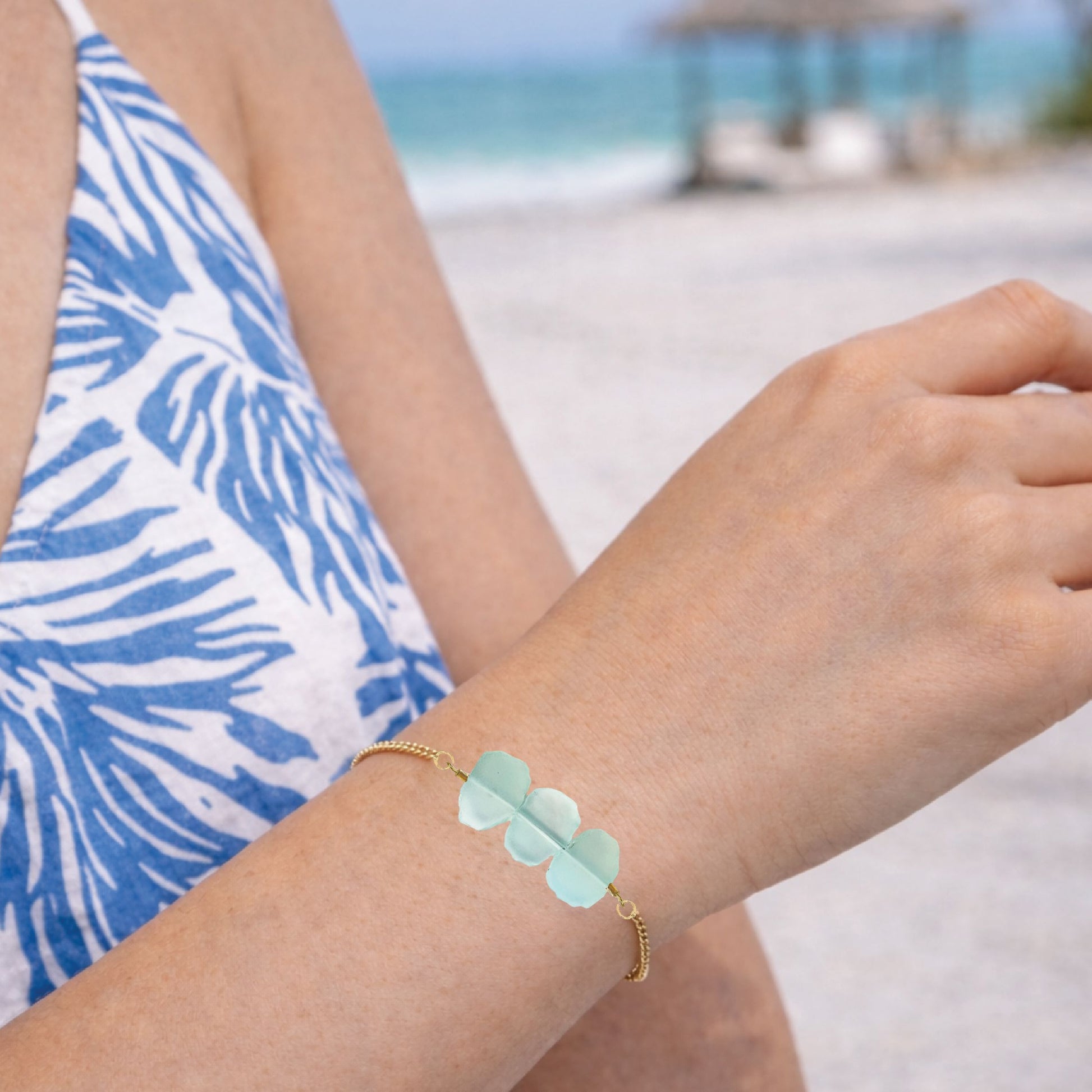 Natasha Chain Bracelet in Aqua Chalcedony Robyn Canady 