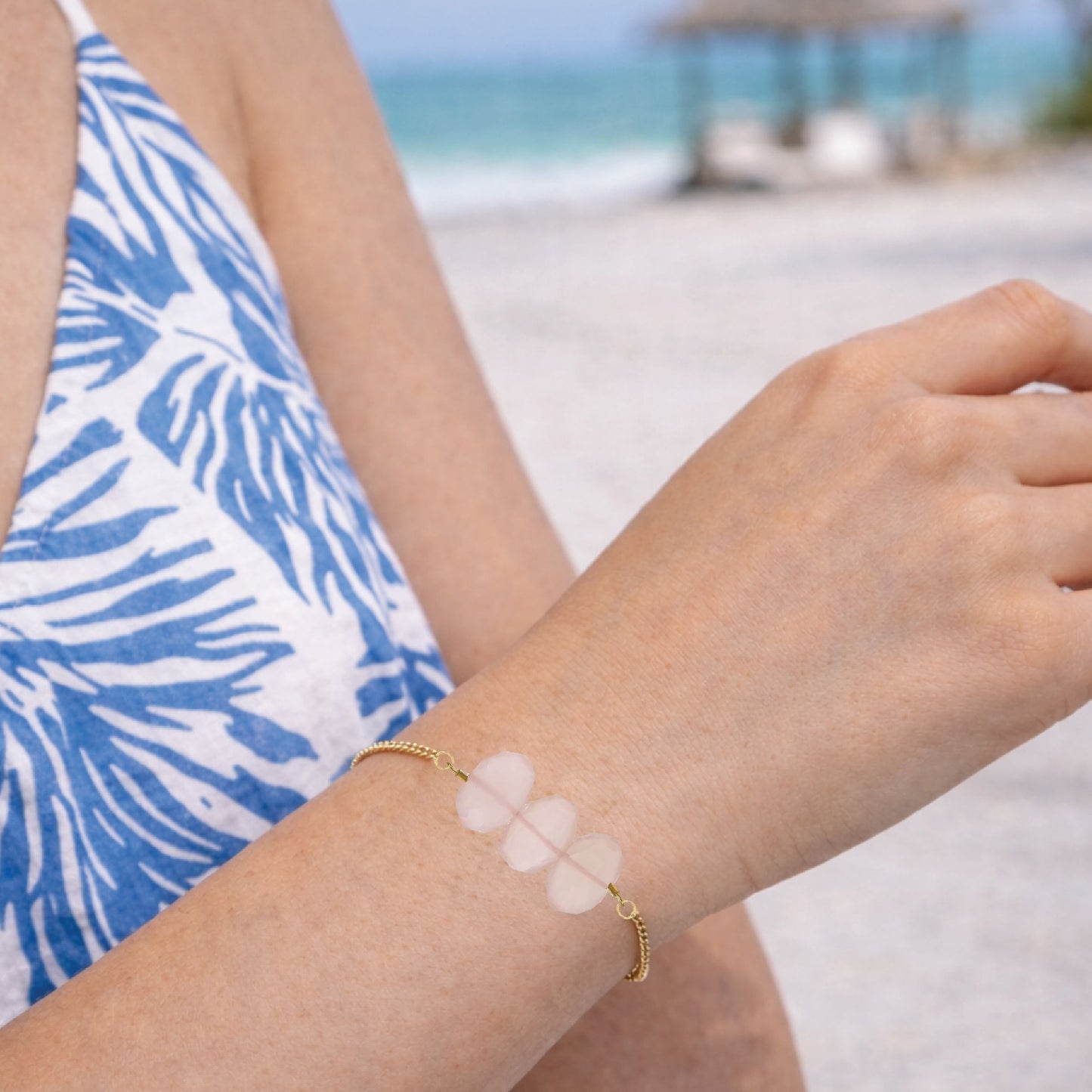 Natasha Chain Bracelet in Pink Chalcedony Robyn Canady 