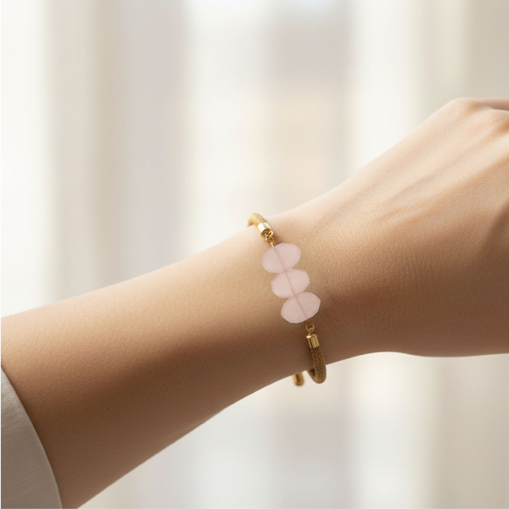 Natasha Gemstone Bracelet in Pink Chalcedony Robyn Canady 