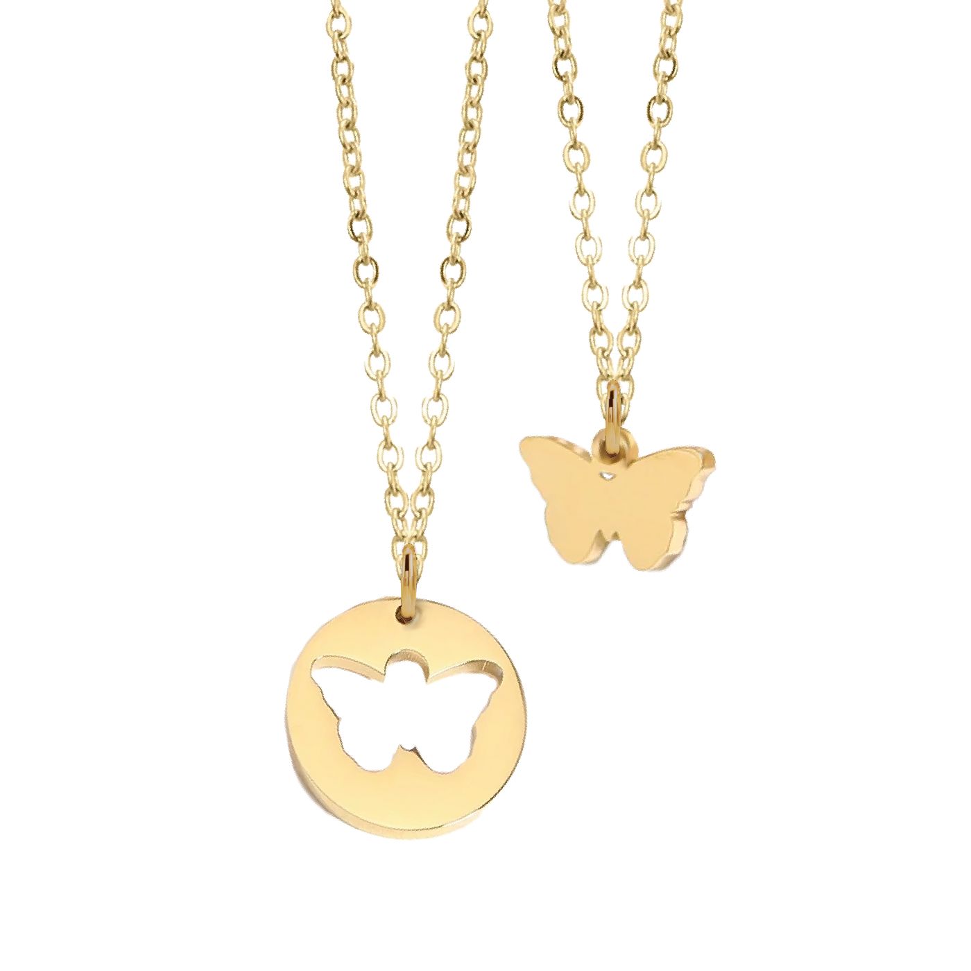 Mom/Daughter, Grandmother/Granddaughter, Friendship, Bridesmaids Butterfly Necklaces Necklace Robyn Canady Gold 2 