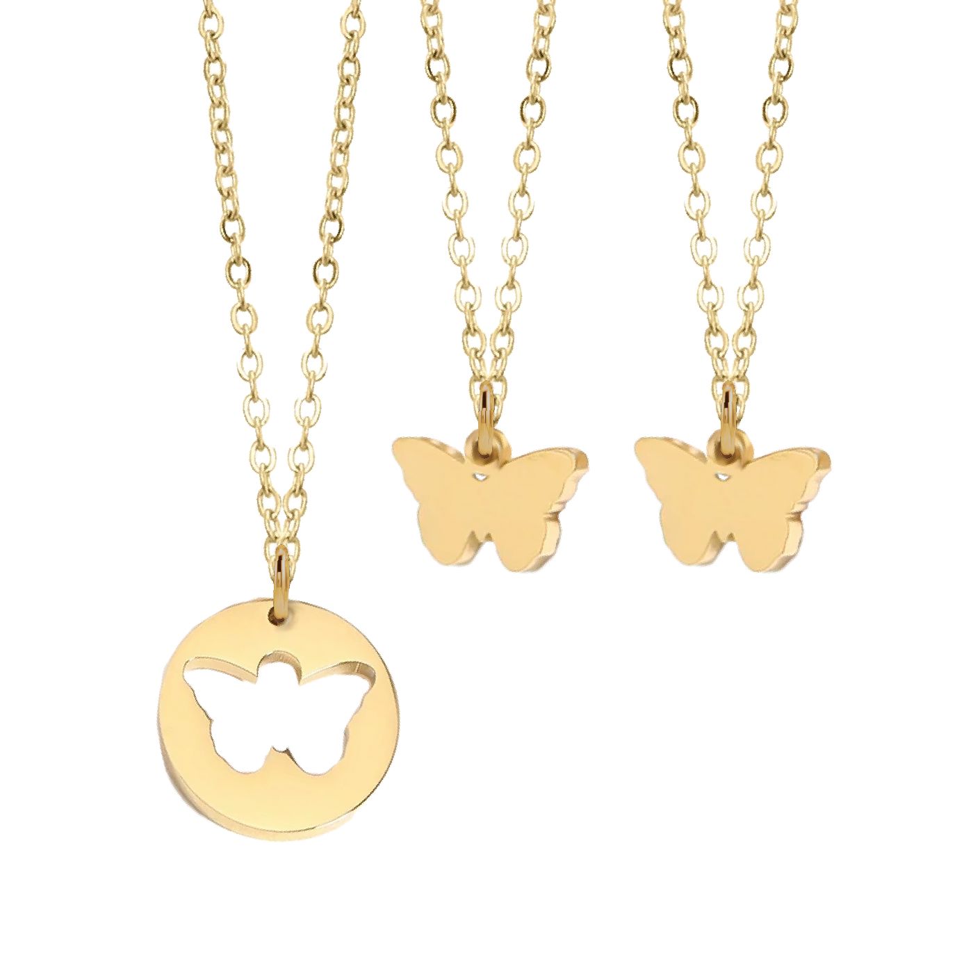 Mom/Daughter, Grandmother/Granddaughter, Friendship, Bridesmaids Butterfly Necklaces Necklace Robyn Canady Gold 3 