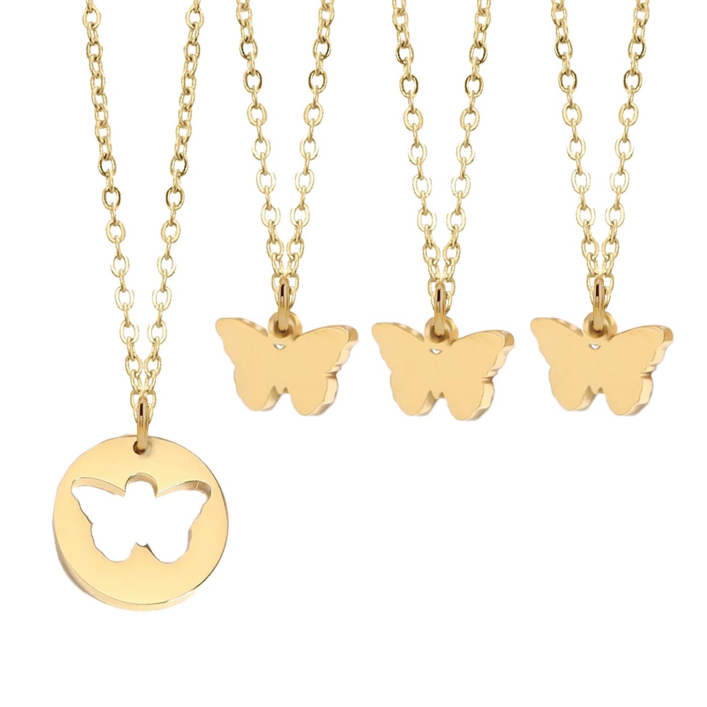 Mom/Daughter, Grandmother/Granddaughter, Friendship, Bridesmaids Butterfly Necklaces Necklace Robyn Canady Gold 4 