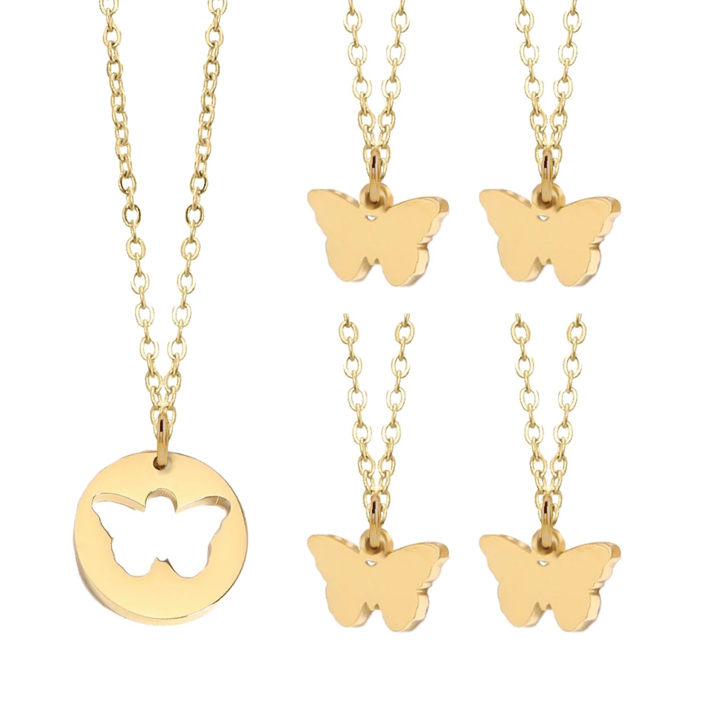 Mom/Daughter, Grandmother/Granddaughter, Friendship, Bridesmaids Butterfly Necklaces Necklace Robyn Canady Gold 5 