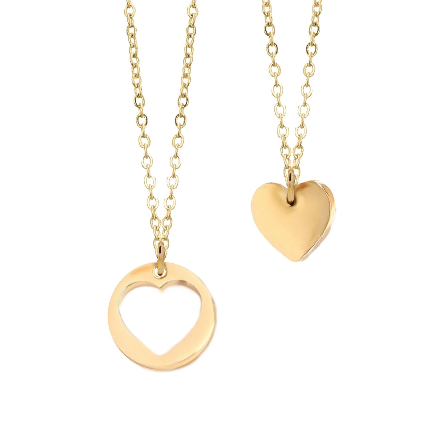 Mom/Daughter, Grandmother/Granddaughter, Friendship, Bridesmaids Heart Necklaces Necklace Robyn Canady Gold 2 