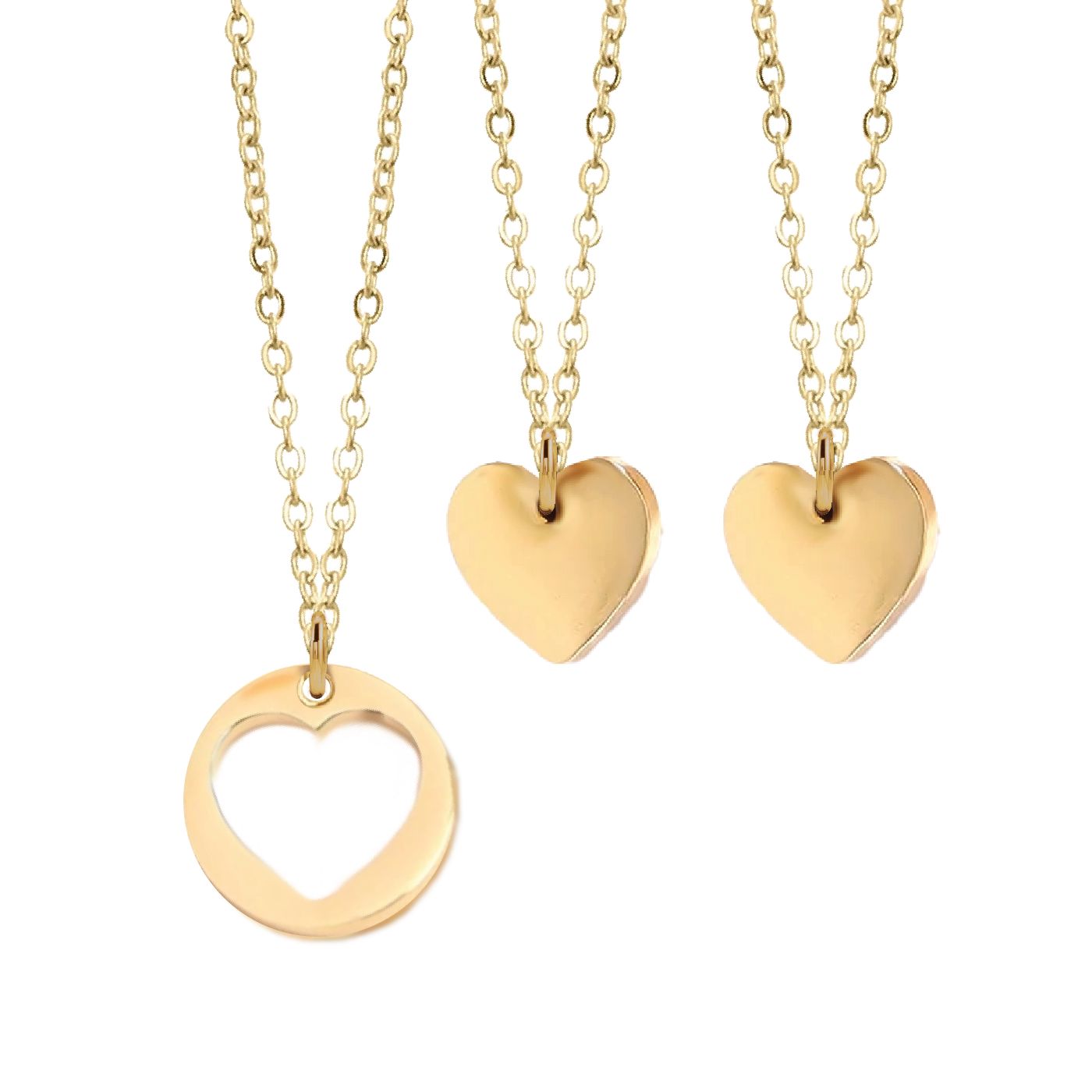 Mom/Daughter, Grandmother/Granddaughter, Friendship, Bridesmaids Heart Necklaces Necklace Robyn Canady Gold 3 