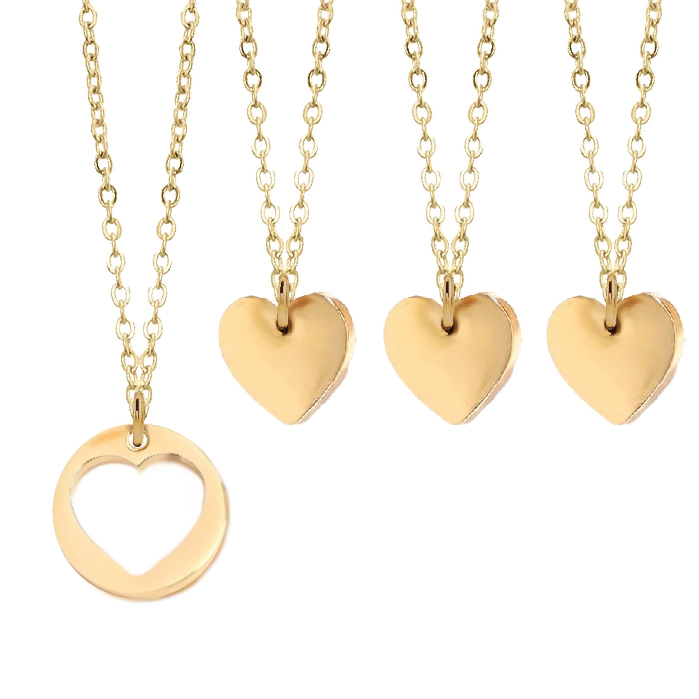 Mom/Daughter, Grandmother/Granddaughter, Friendship, Bridesmaids Heart Necklaces Necklace Robyn Canady Gold 4 