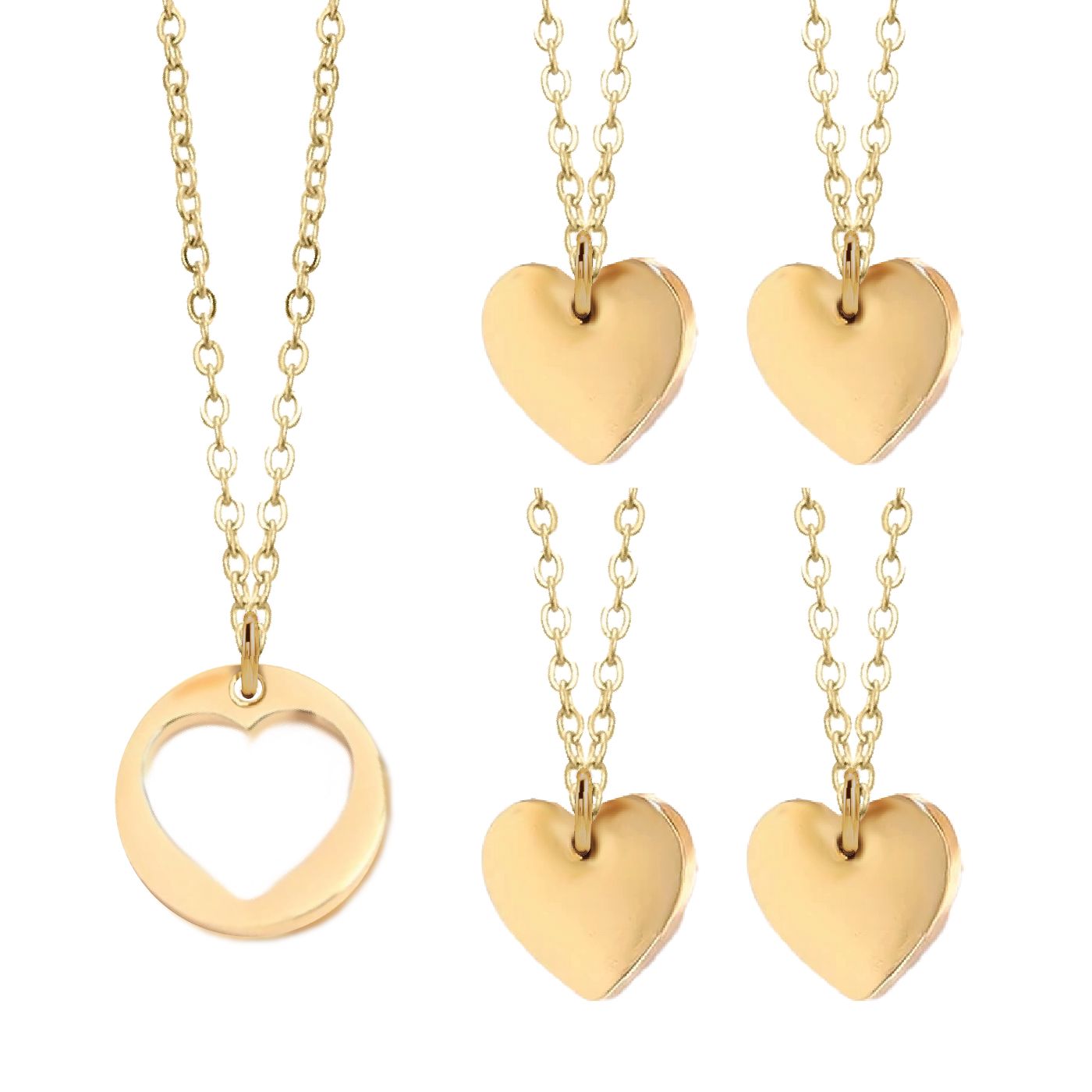Mom/Daughter, Grandmother/Granddaughter, Friendship, Bridesmaids Heart Necklaces Necklace Robyn Canady Gold 5 