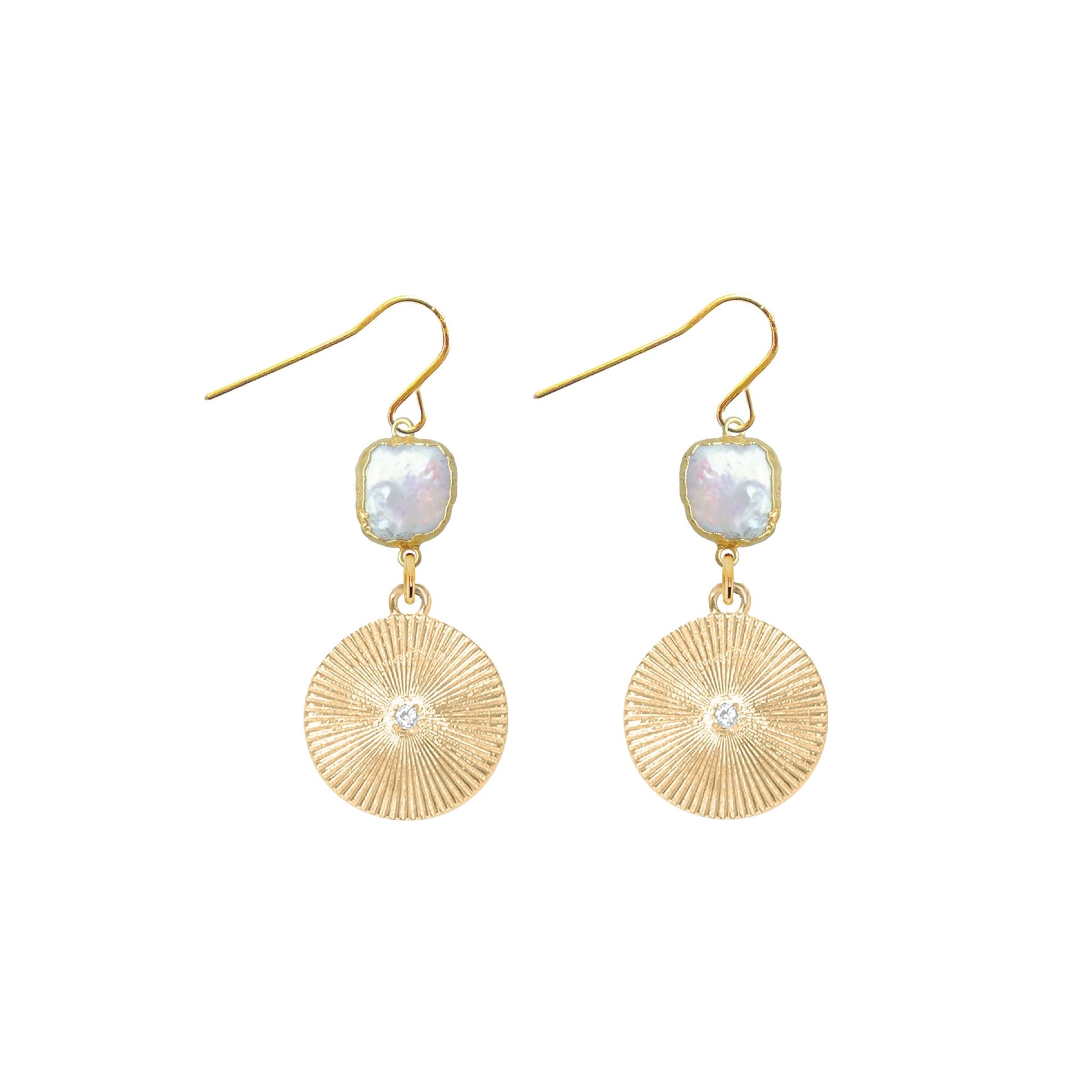 Freshwater Pearl and Starburst Crystal Earrings Robyn Canady 