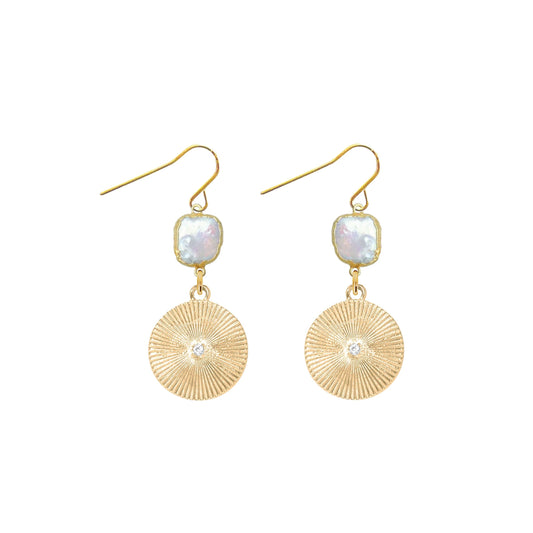 Freshwater Pearl and Starburst Crystal Earrings Robyn Canady 