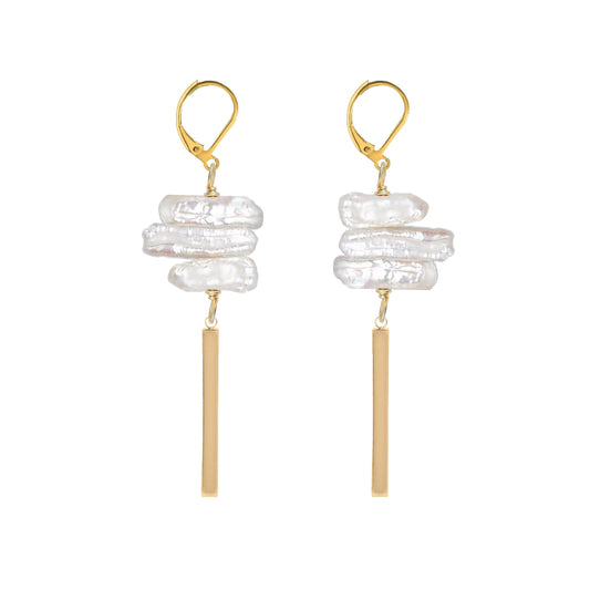 Freshwater Pearl Bar Drop Earrings Robyn Canady 