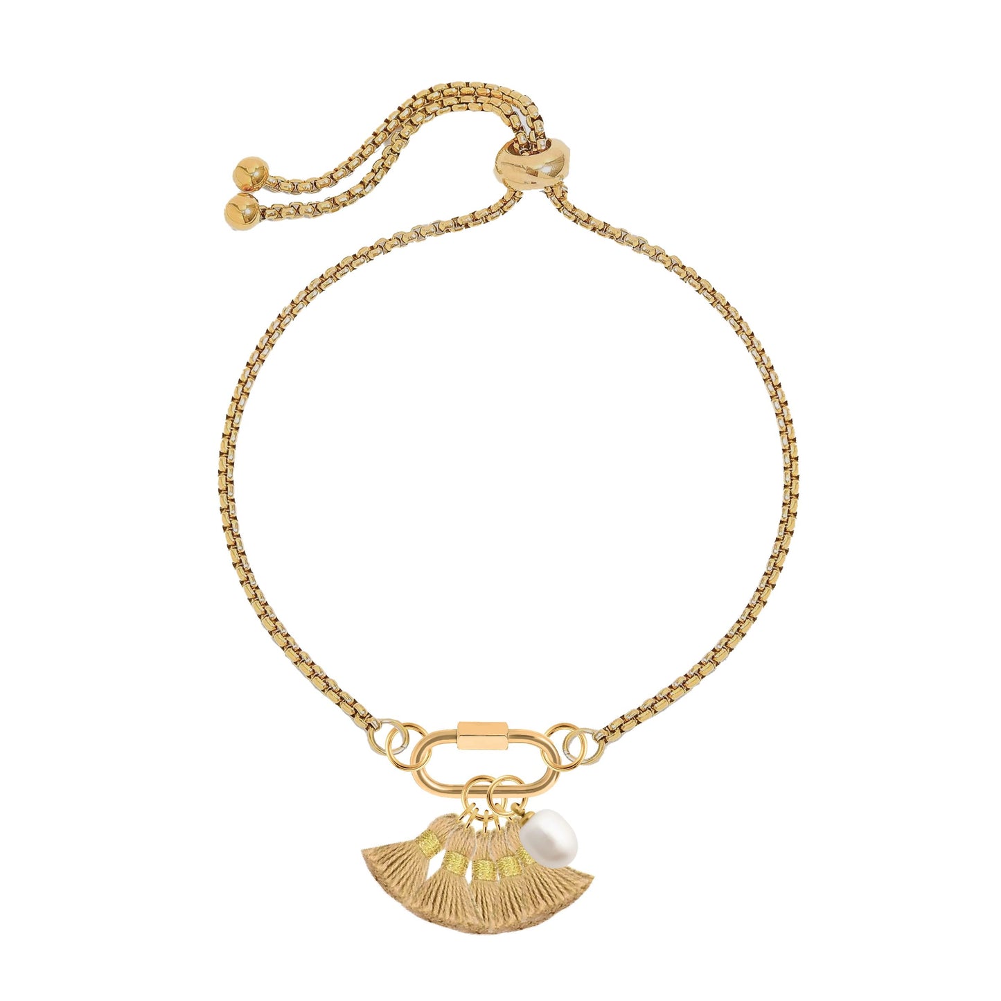 Pearl Gold Tassel Bracelet Robyn Canady 