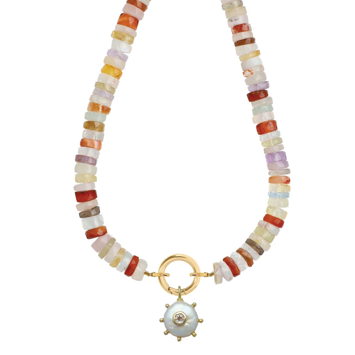 Multi Gemstone, Freshwater Pearl, White Topaz Necklace (Copy) Necklace Robyn Canady 