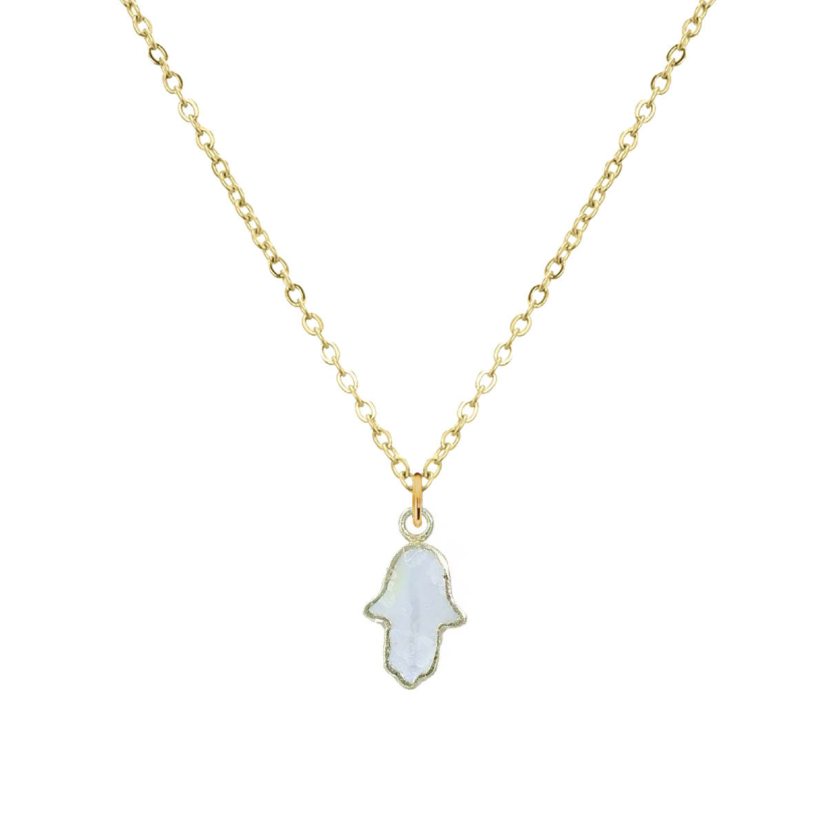Hamsa Mother of Pearl Necklace