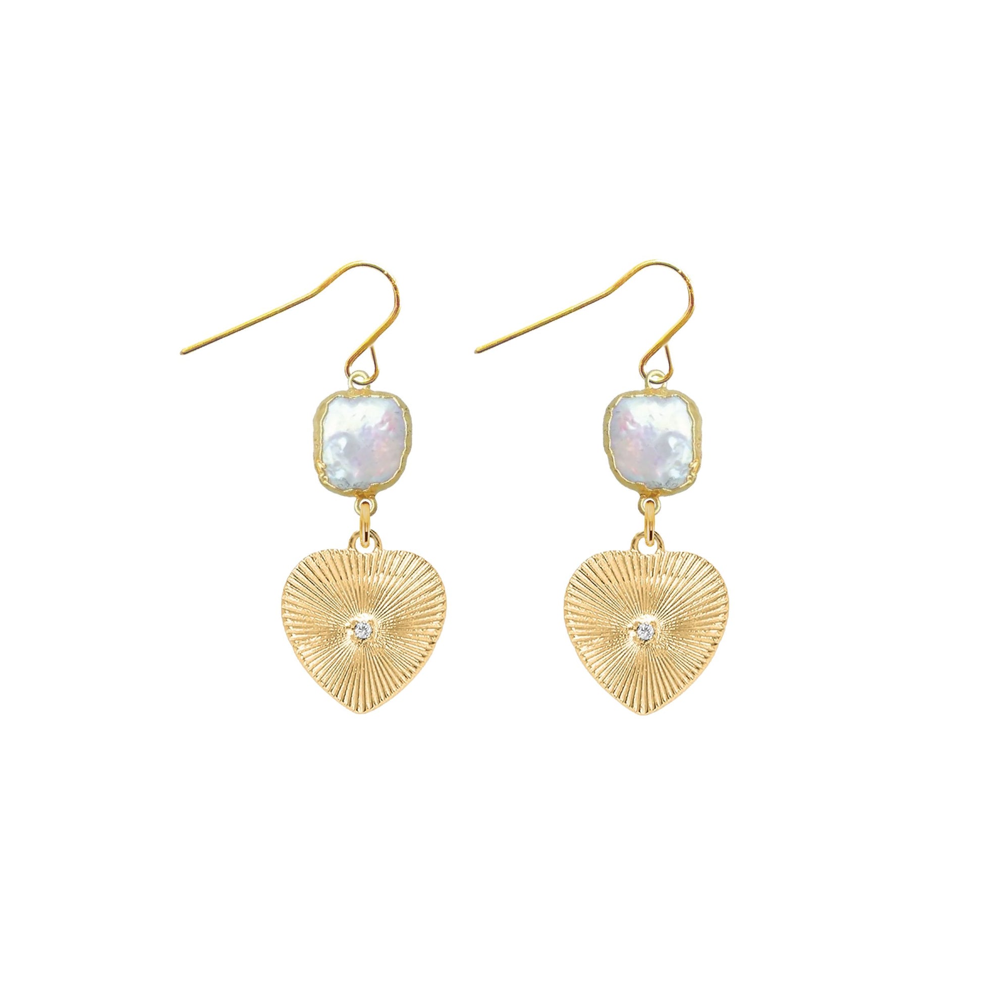 Freshwater Pearl and Heart Crystal Earrings Robyn Canady 