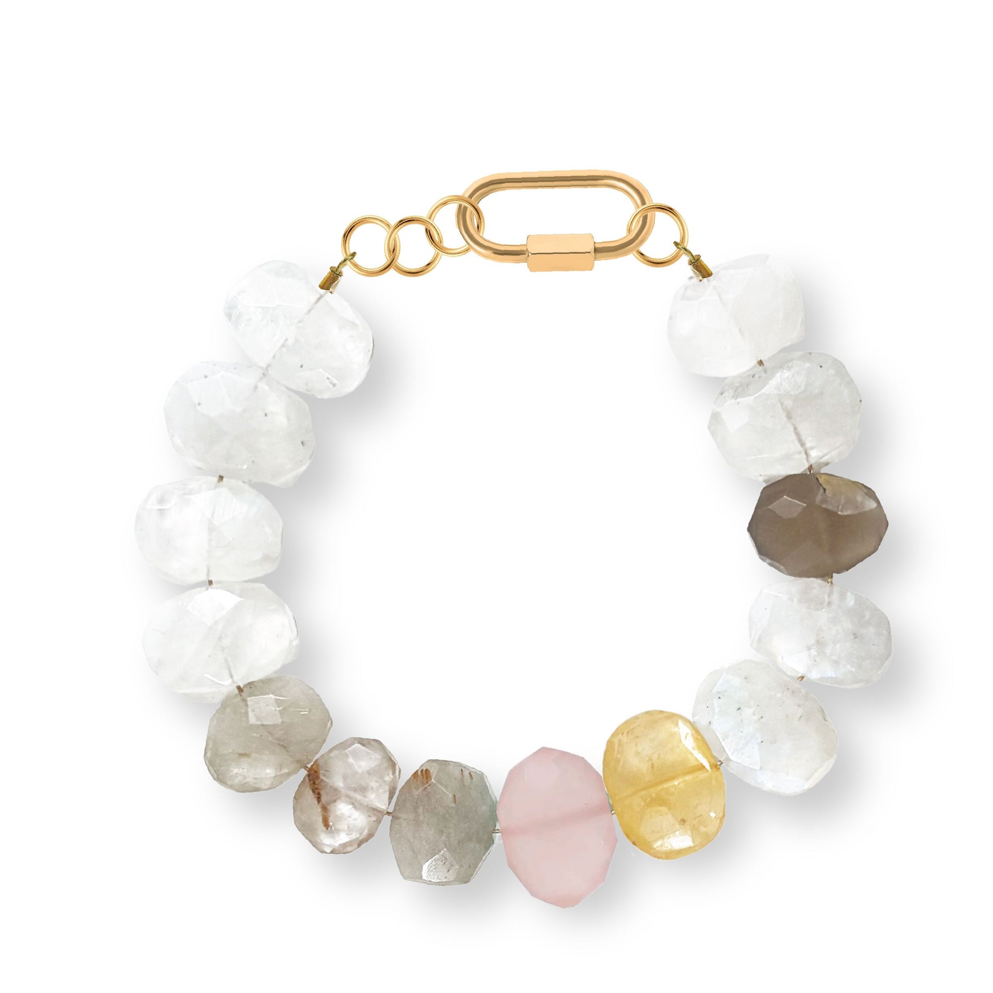 Pink Chalcedony Multi Color Bracelet Robyn Canady Gold 