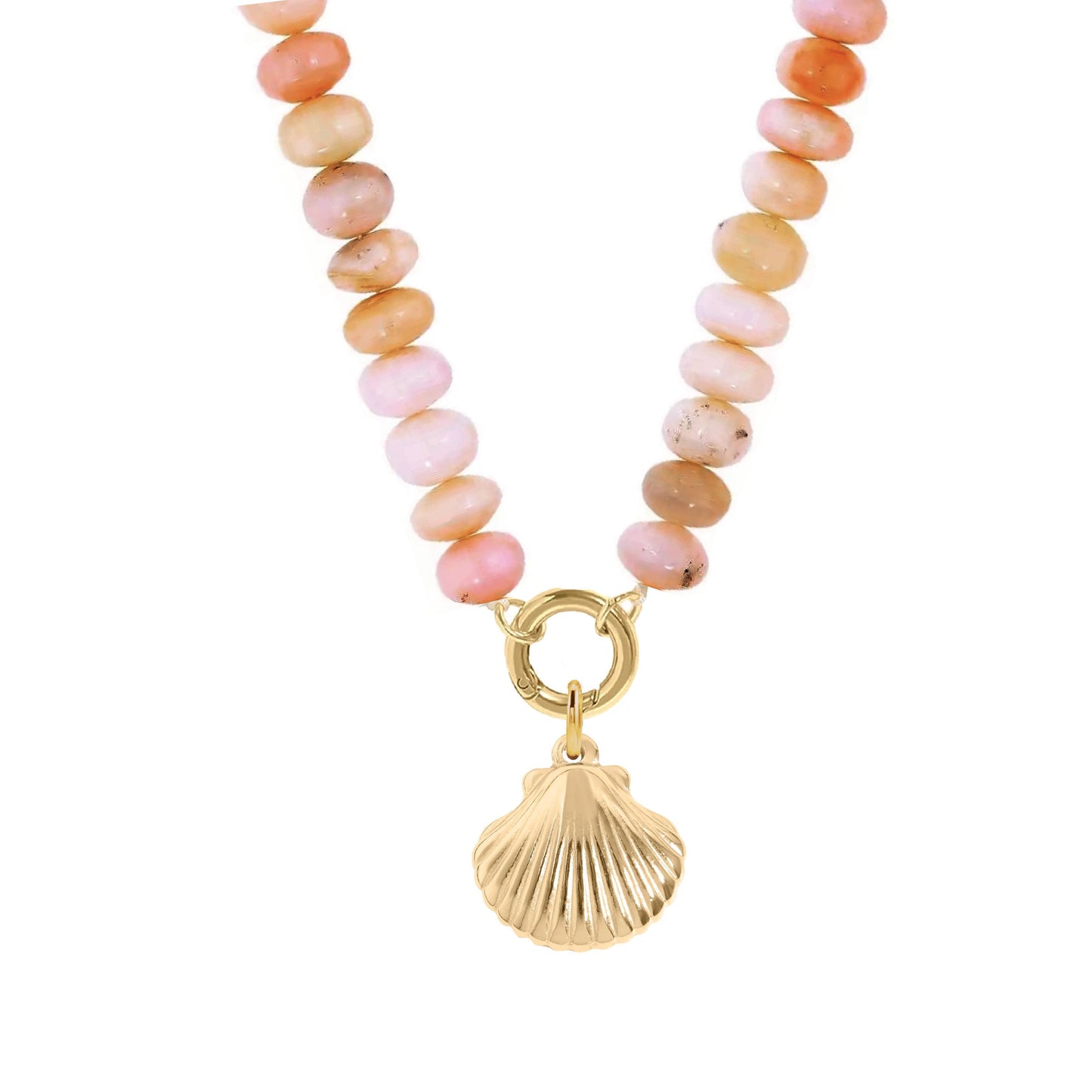 Pink Opal Gold Shell Necklace Robyn Canady Gold 