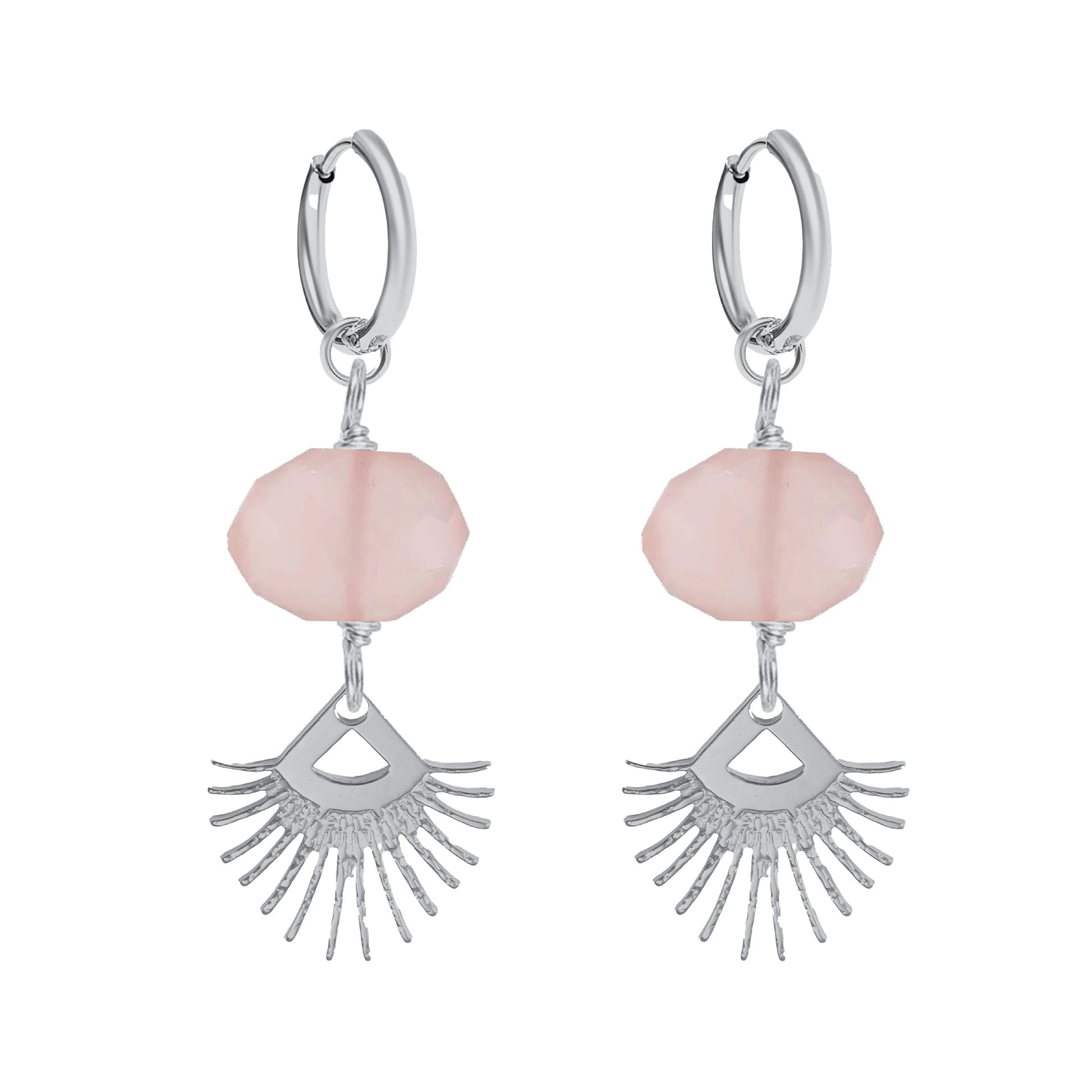 Sunburst Fringe Pink Chalcedony Drop Earrings Robyn Canady Silver 