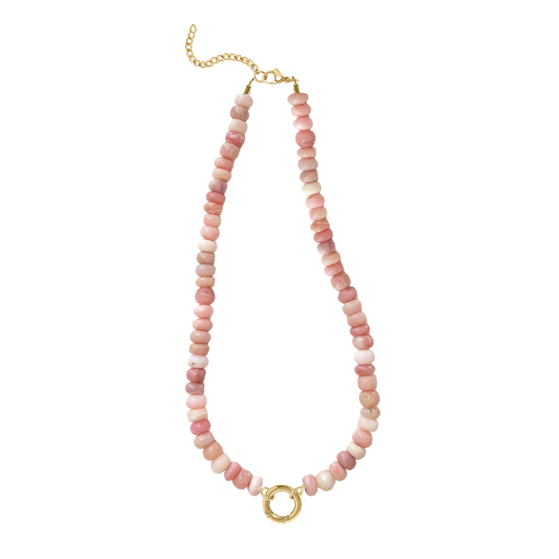 Pink Opal Charm Keeper Necklace Robyn Canady Gold 