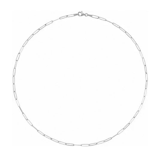 14K Solid White Gold Paperclip Necklace or Bracelet Robyn Canady 