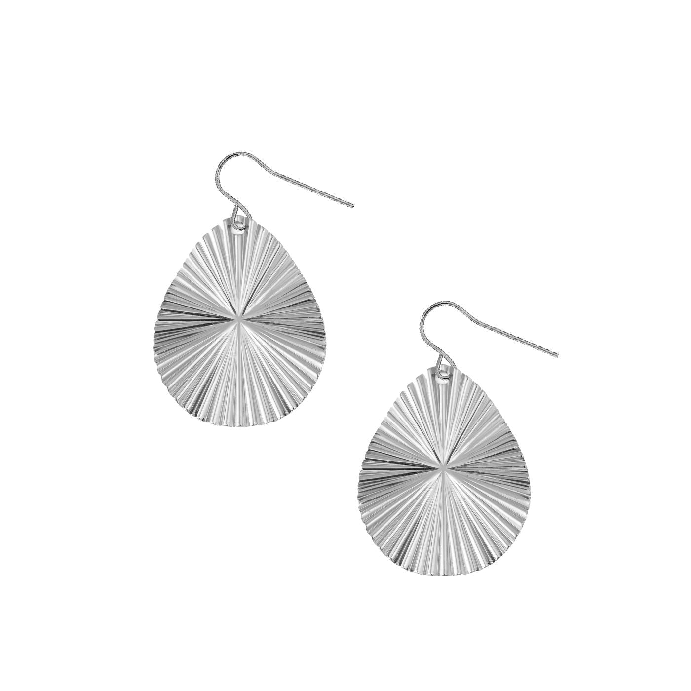 Sunburst Teardrop Earrings Earrings Robyn Canady Silver 