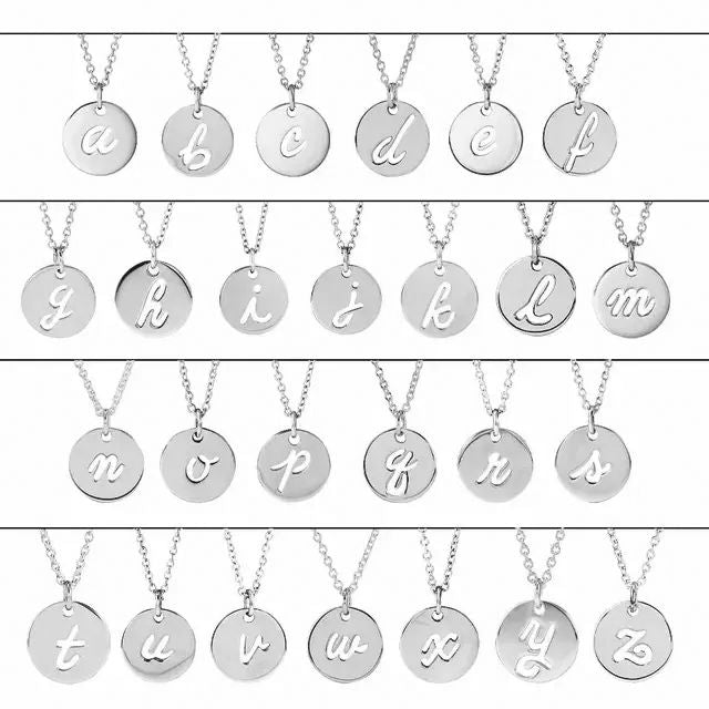 Script Initial Medallion Necklace - Sterling Silver Necklace Robyn Canady 