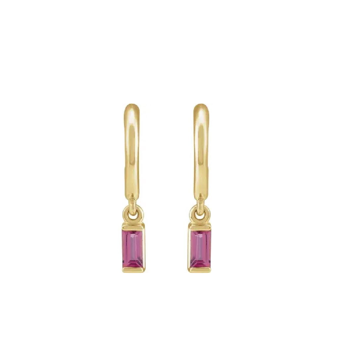 14K Pink Tourmaline Hoops Earrings Robyn Canady 