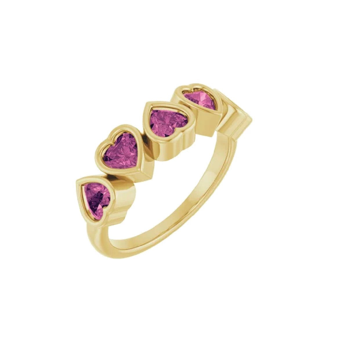 Gemstone Heart Ring Ring Robyn Canady 6 Pink Tourmaline 14K Gold