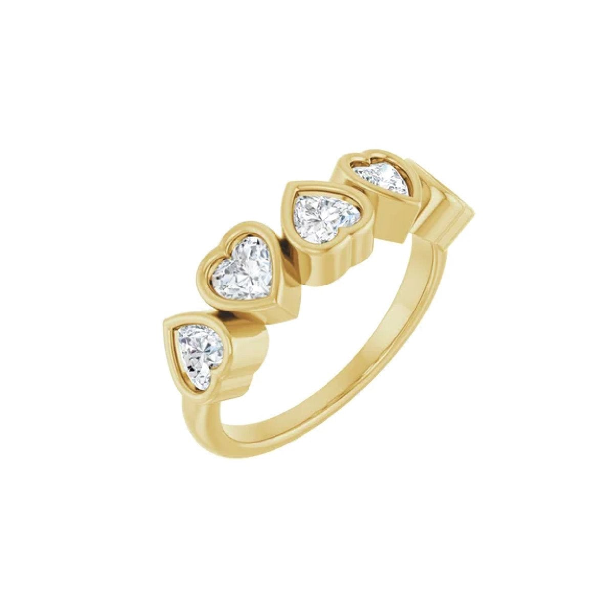 Gemstone Heart Ring Ring Robyn Canady 6 White Sapphire 14K Gold