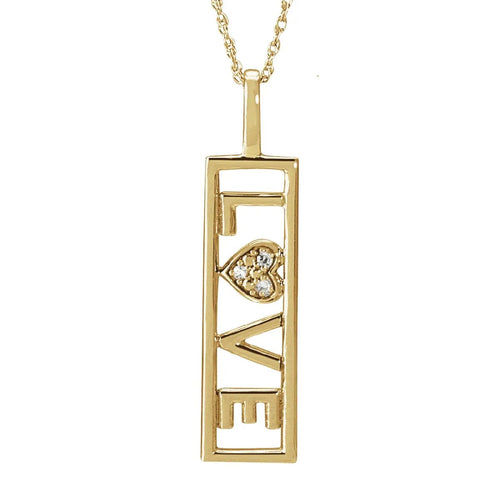 LOVE Diamond Necklace Necklace Robyn Canady 14K Solid Gold 