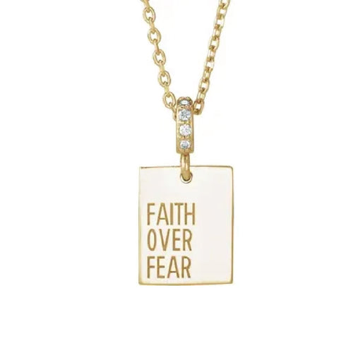 Faith over Fear Diamond Necklace Necklace Robyn Canady 14K Solid Gold 
