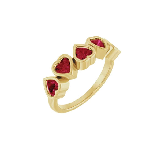 Gemstone Heart Ring Ring Robyn Canady 6 Garnet 14K Gold