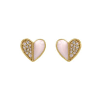 Load image into Gallery viewer, 14K Pink Enamel and Diamond Stud Earrings Earrings Robyn Canady 
