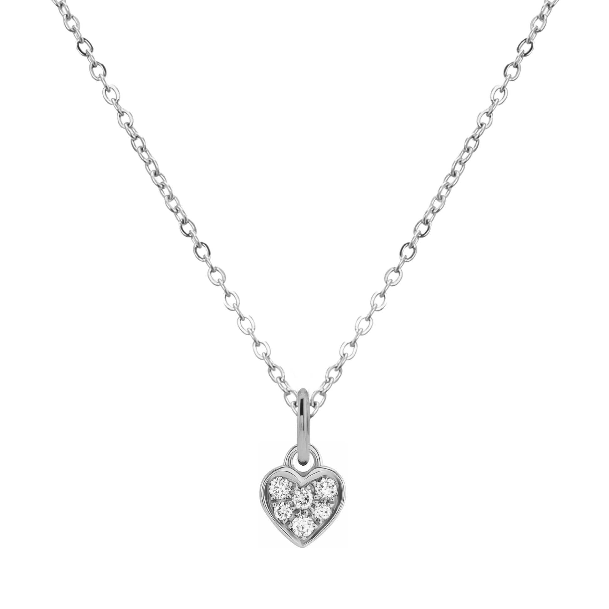 14K Mini Diamond Necklace - the super sweet, tiny pendant you can wear everyday. Necklace Robyn Canady 14K White Gold (with White Gold Charm) Heart 