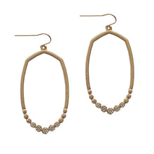 Load image into Gallery viewer, Matte Gold Drop Earrings with Rhinestones Earrings Robyn Canady 
