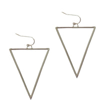 Load image into Gallery viewer, Shiny Silver Triangle Drop Earrings Earrings Robyn Canady 
