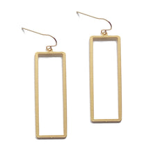 Load image into Gallery viewer, Large Matte Gold Rectangle Drop Earrings Earrings Robyn Canady 
