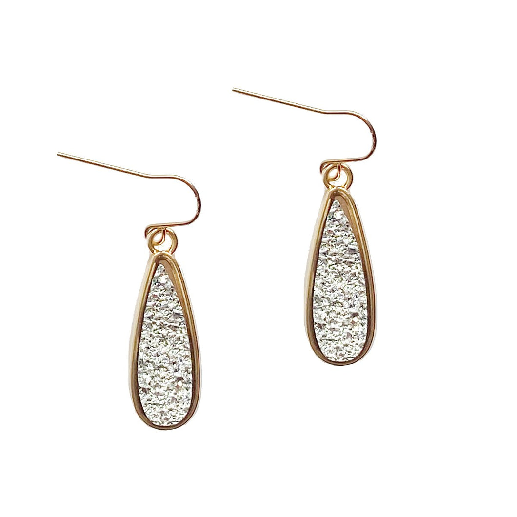Silver Sparkle Gold Drop Earrings Earrings Robyn Canady 