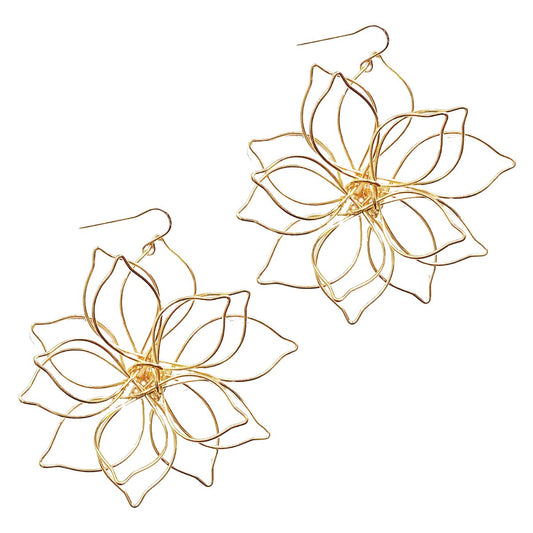 Large Flower Wire Earrings Earrings Robyn Canady 