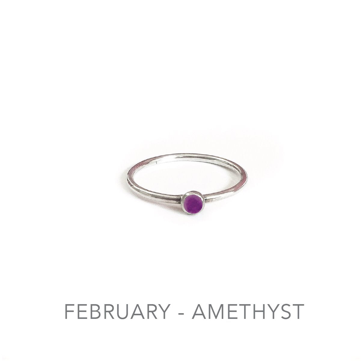 Tiny Birthstone Stacking Ring - Sterling Silver Robyn Canady 