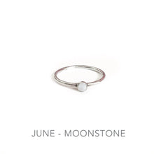 Load image into Gallery viewer, Tiny Birthstone Stacking Ring - Sterling Silver Robyn Canady 
