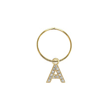 Load image into Gallery viewer, Tiny Diamond Charm on Large Ring for Necklace or Bracelets (CHARM ONLY) Charm Robyn Canady INITIAL (ADD CHOICE OF INITIAL IN NOTES 
