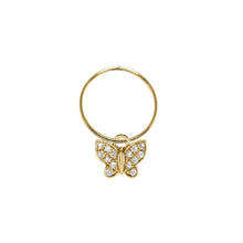 Load image into Gallery viewer, Tiny Diamond Charm on Large Ring for Necklace or Bracelets (CHARM ONLY) Charm Robyn Canady BUTTERFLY 
