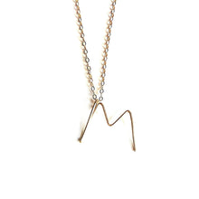 Load image into Gallery viewer, Handmade Initial Necklace Robyn Canady m 14K Gold Filled 
