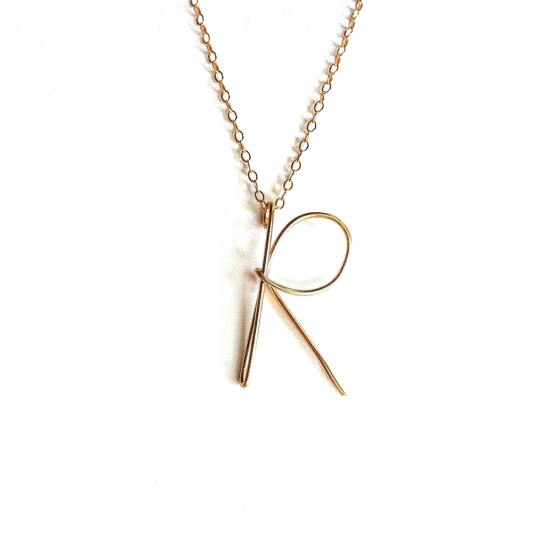 Handmade Initial Necklace Robyn Canady R 14K Gold Filled 