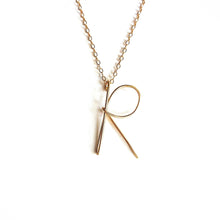 Load image into Gallery viewer, Handmade Initial Necklace Robyn Canady R 14K Gold Filled 
