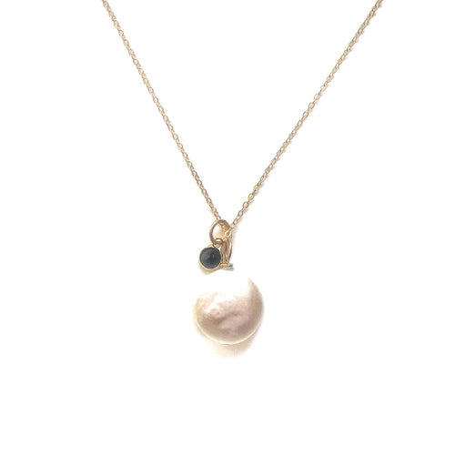 Petite Gemstone Necklace with White Freshwater Pearl Robyn Canady 