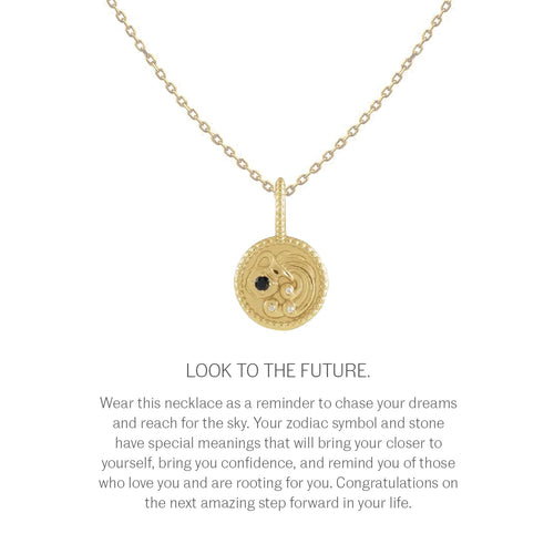 Zodiac Charm Necklace in 14K Gold with Diamonds Necklace Robyn Canady 