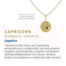 Load image into Gallery viewer, Zodiac Charm Necklace in 14K Gold with Diamonds Necklace Robyn Canady 14K Solid Gold 16&quot; Capricorn
